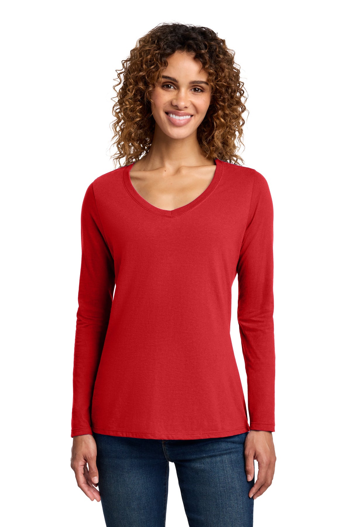 Port & Co™ Women's Long Sleeve Fan Favorite V-Neck Tee. LPC450VLS