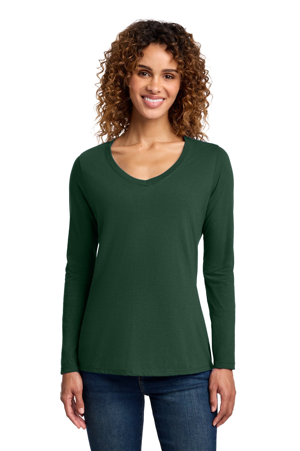 Port & Co™ Women's Long Sleeve Fan Favorite V-Neck Tee. LPC450VLS