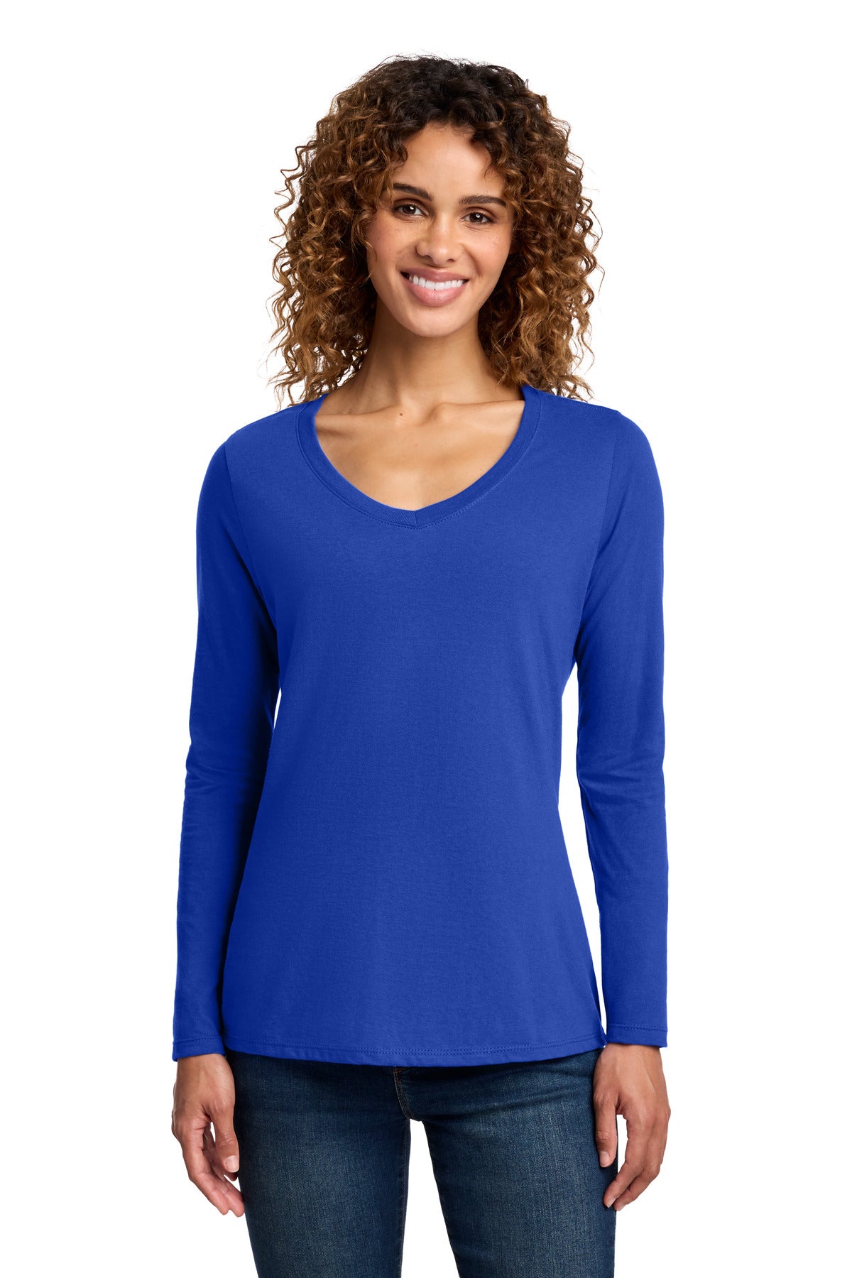 Port & Co™ Women's Long Sleeve Fan Favorite V-Neck Tee. LPC450VLS