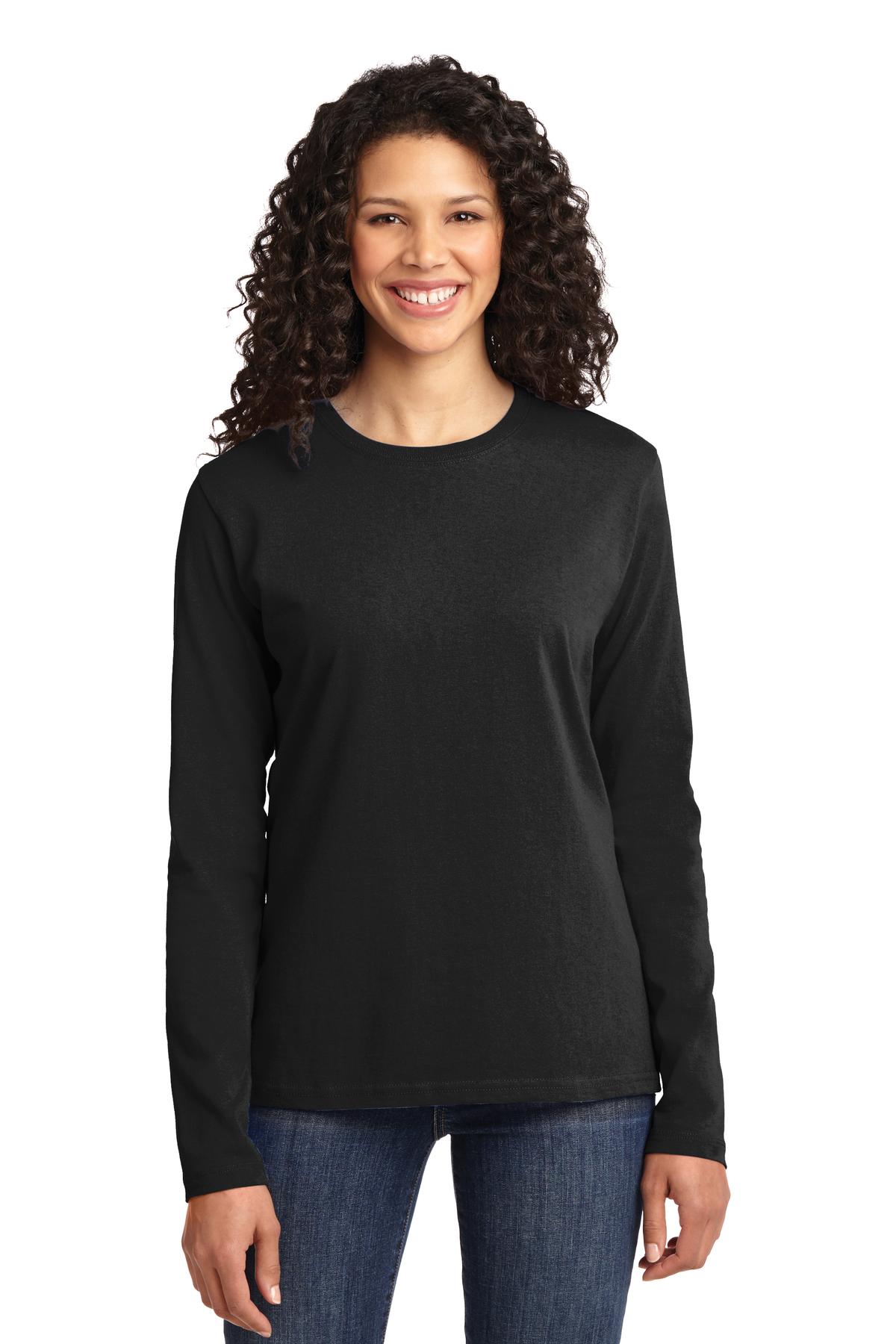 Port & Co™ Women's Long Sleeve Core Cotton Tee. LPC54LS