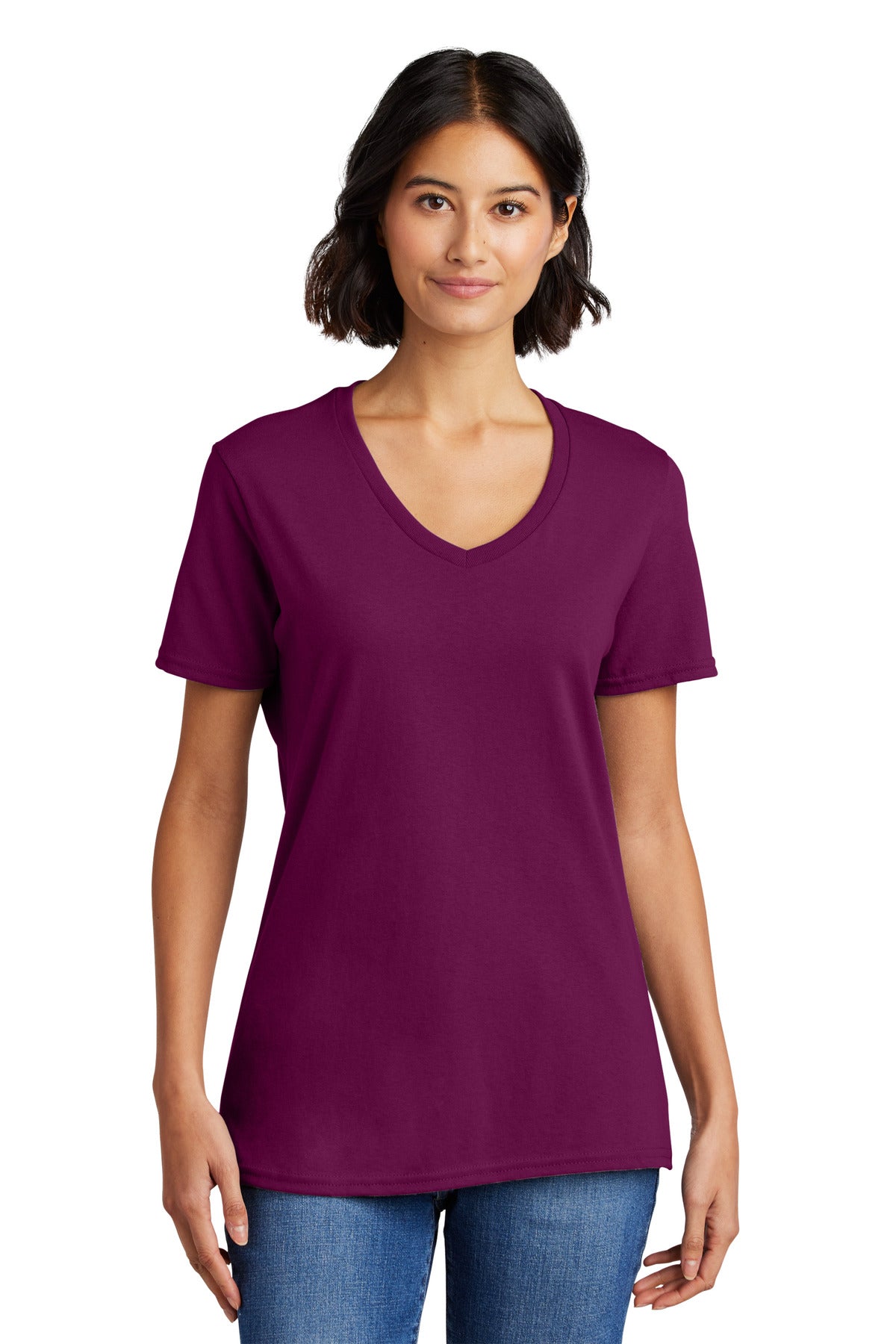 Port & Co™ Women's Core Cotton V-Neck Tee. LPC54V