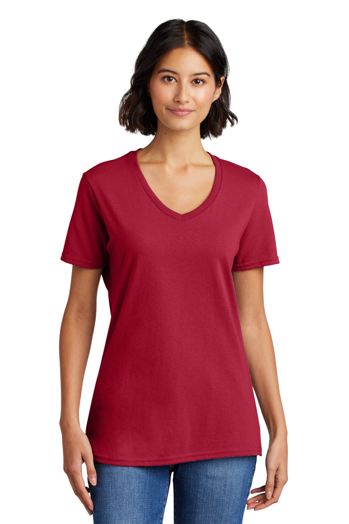 Port & Co™ Women's Core Cotton V-Neck Tee. LPC54V
