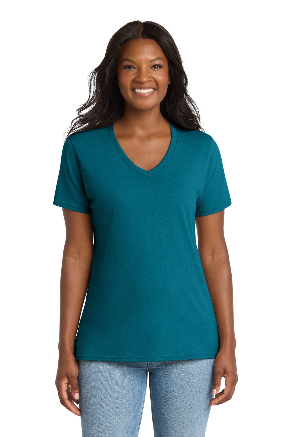 Port & Co™ Women's Core Cotton V-Neck Tee. LPC54V