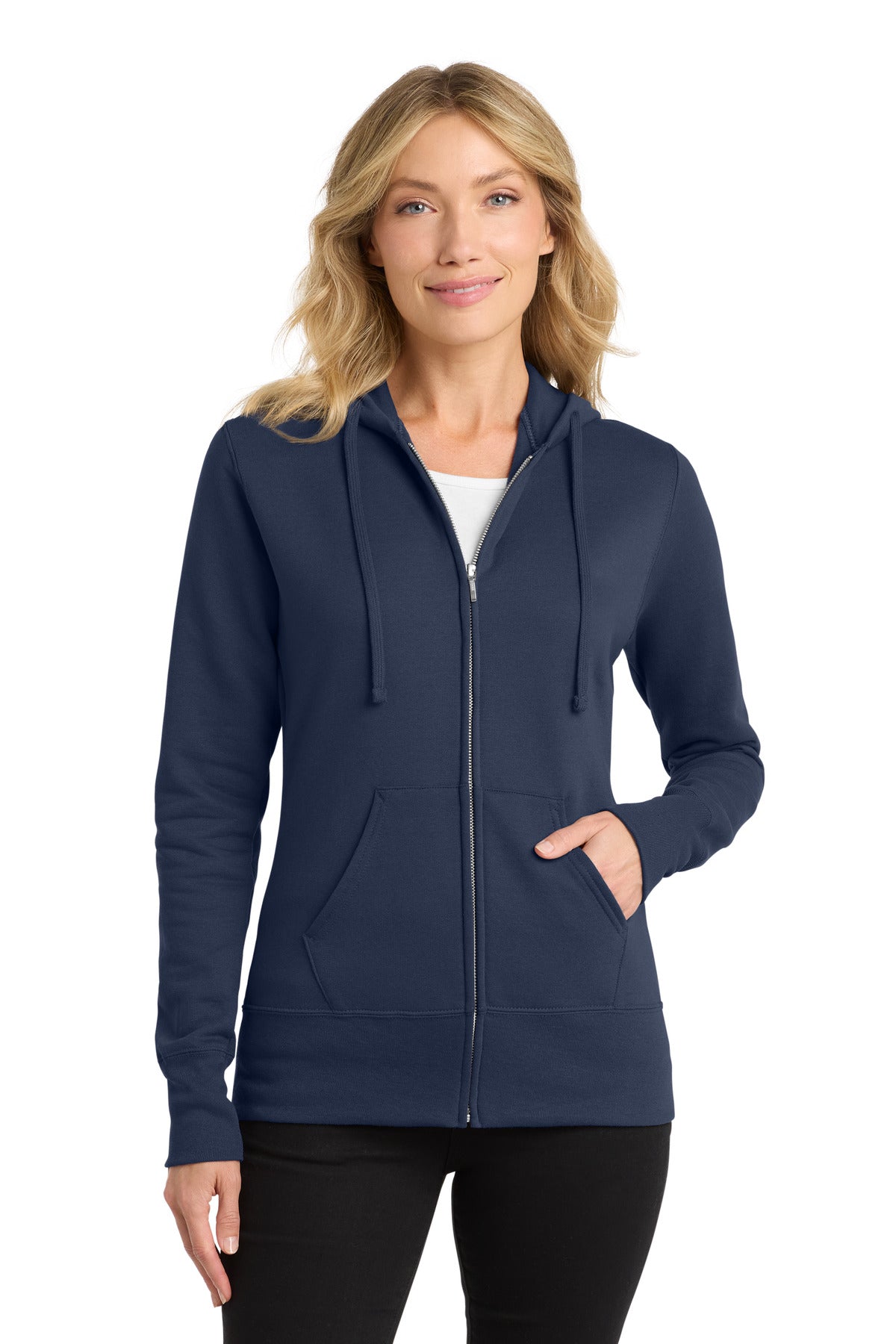 Port & Co™ Women's Core Fleece Full-Zip Hooded Sweatshirt. LPC78ZH