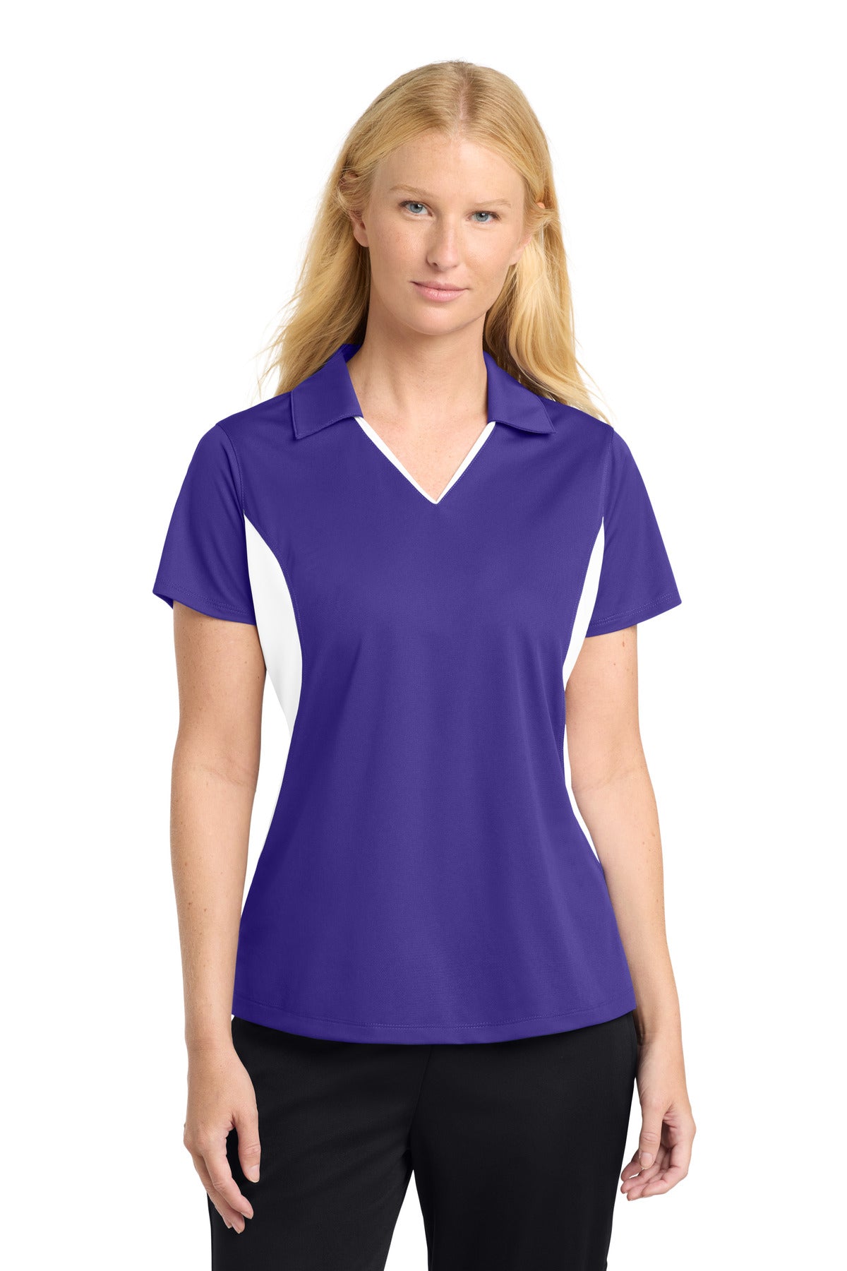 Sport-Tek® Women's Side Blocked Micropique Sport-Wick® Polo. LST655