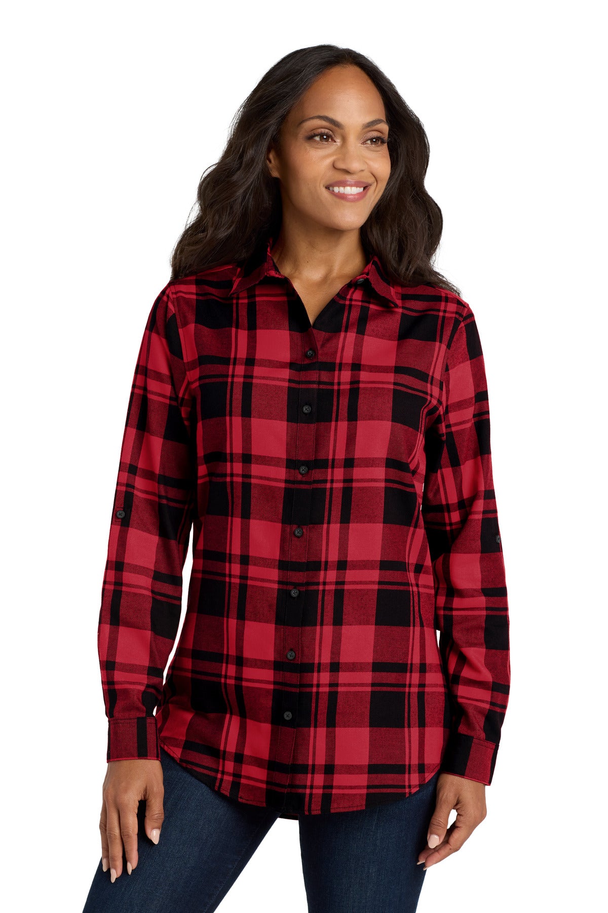 Port Authority® Women's Plaid Flannel Tunic . LW668