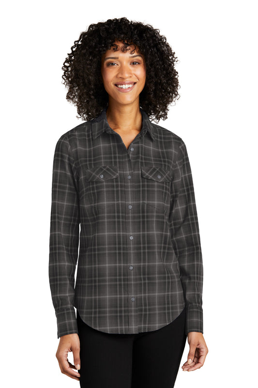 Port Authority® Women's Long Sleeve Ombre Plaid Shirt LW672