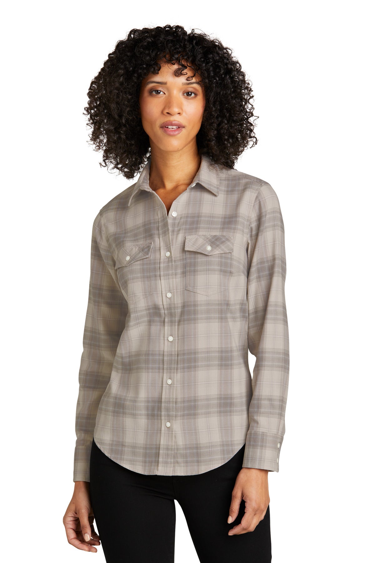 Port Authority® Women's Long Sleeve Ombre Plaid Shirt LW672