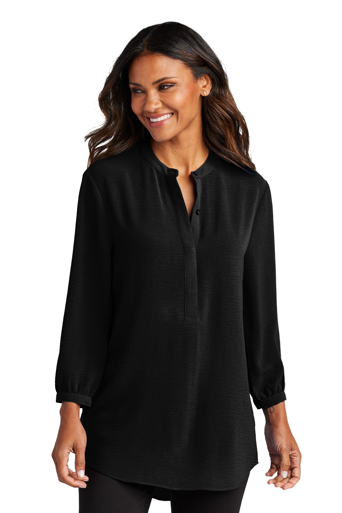 Port Authority® Women's 3/4-Sleeve Textured Crepe Tunic LW713