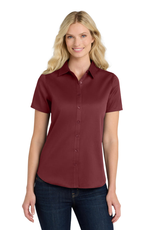 Port Authority® Women's Short Sleeve SuperPro React™Twill Shirt. LW809