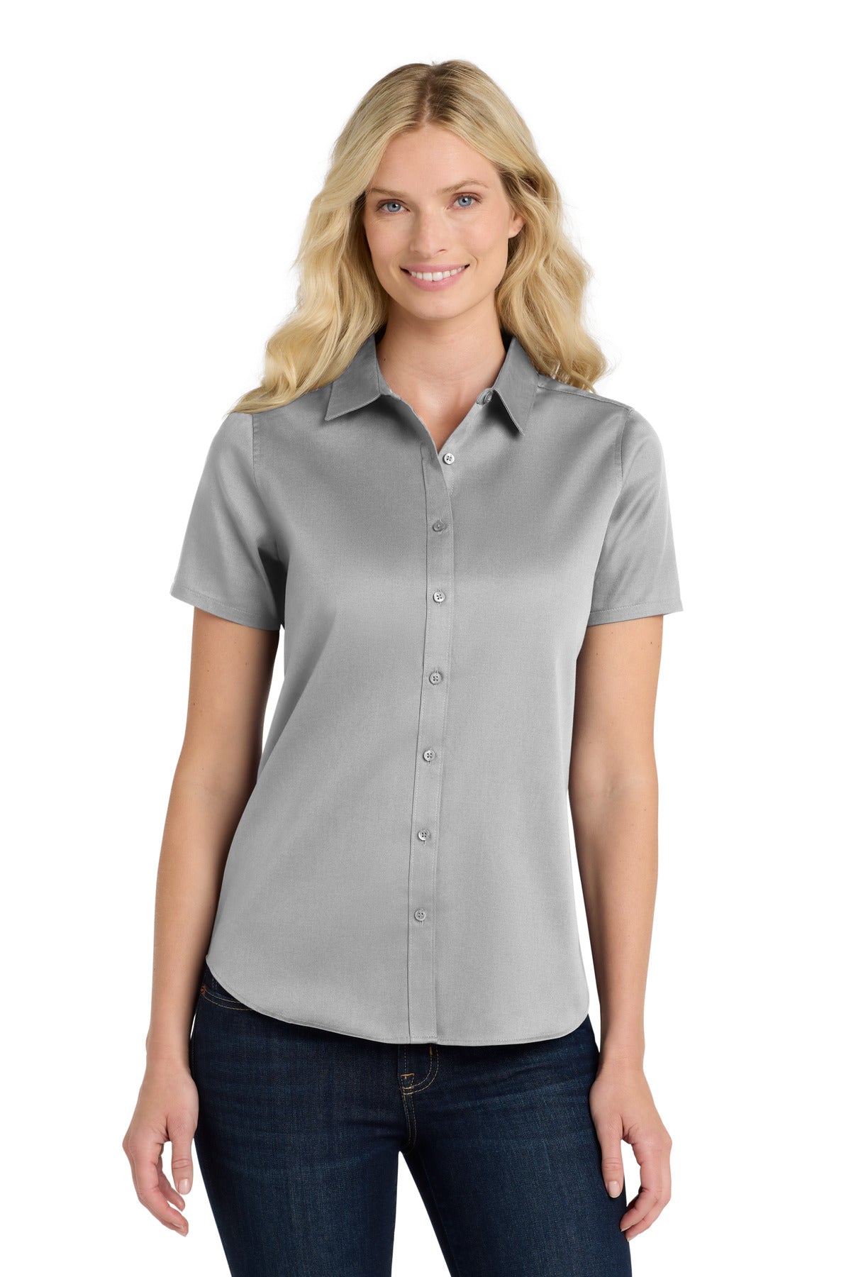 Port Authority® Women's Short Sleeve SuperPro React™Twill Shirt. LW809
