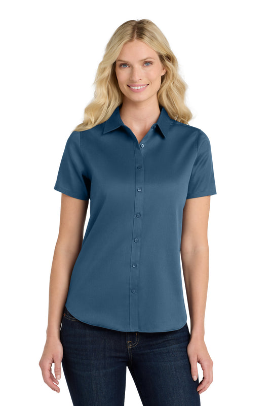 Port Authority® Women's Short Sleeve SuperPro React™Twill Shirt. LW809