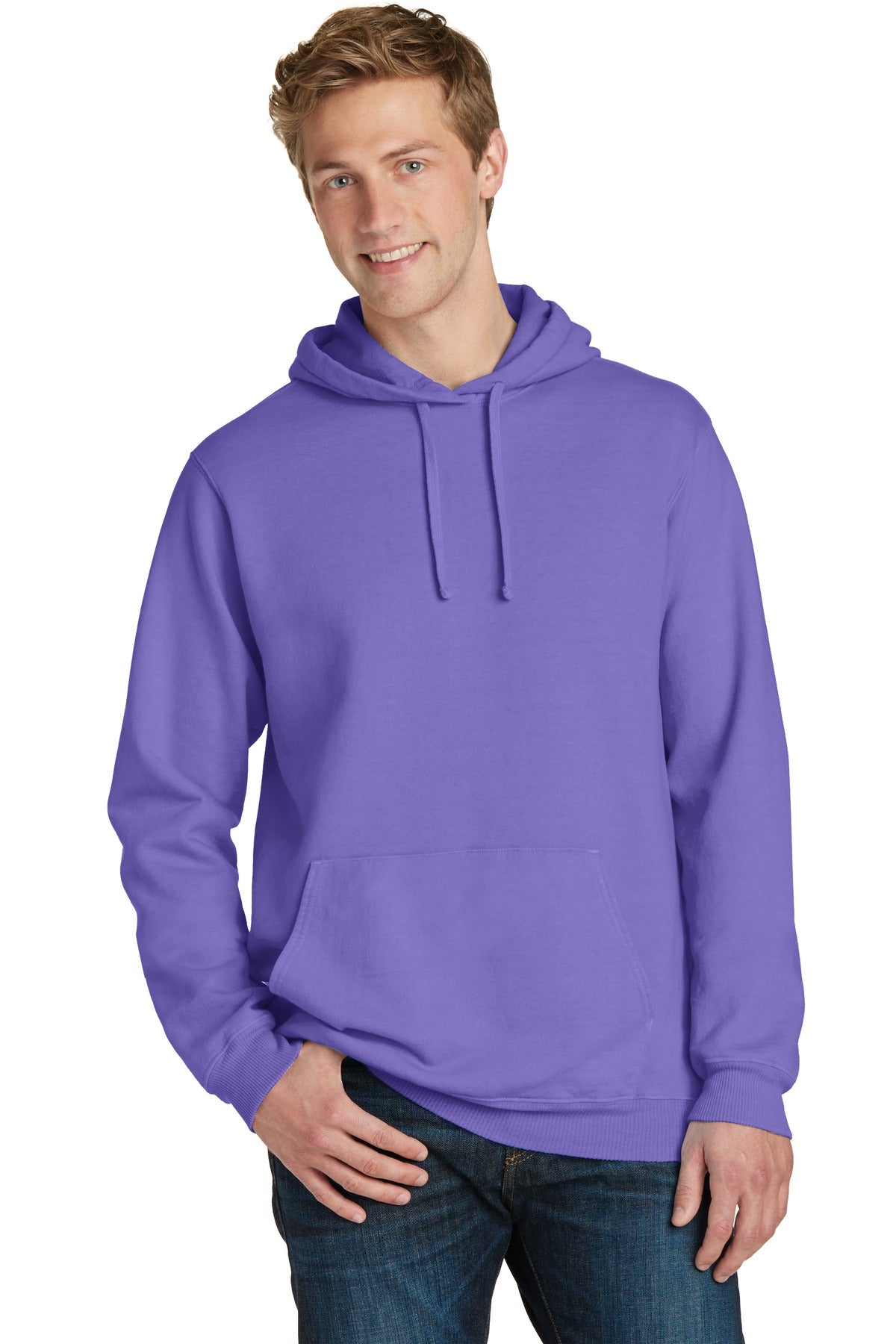 Port & Co™ Beach Wash® Garment-Dyed Pullover Hooded Sweatshirt. PC098H