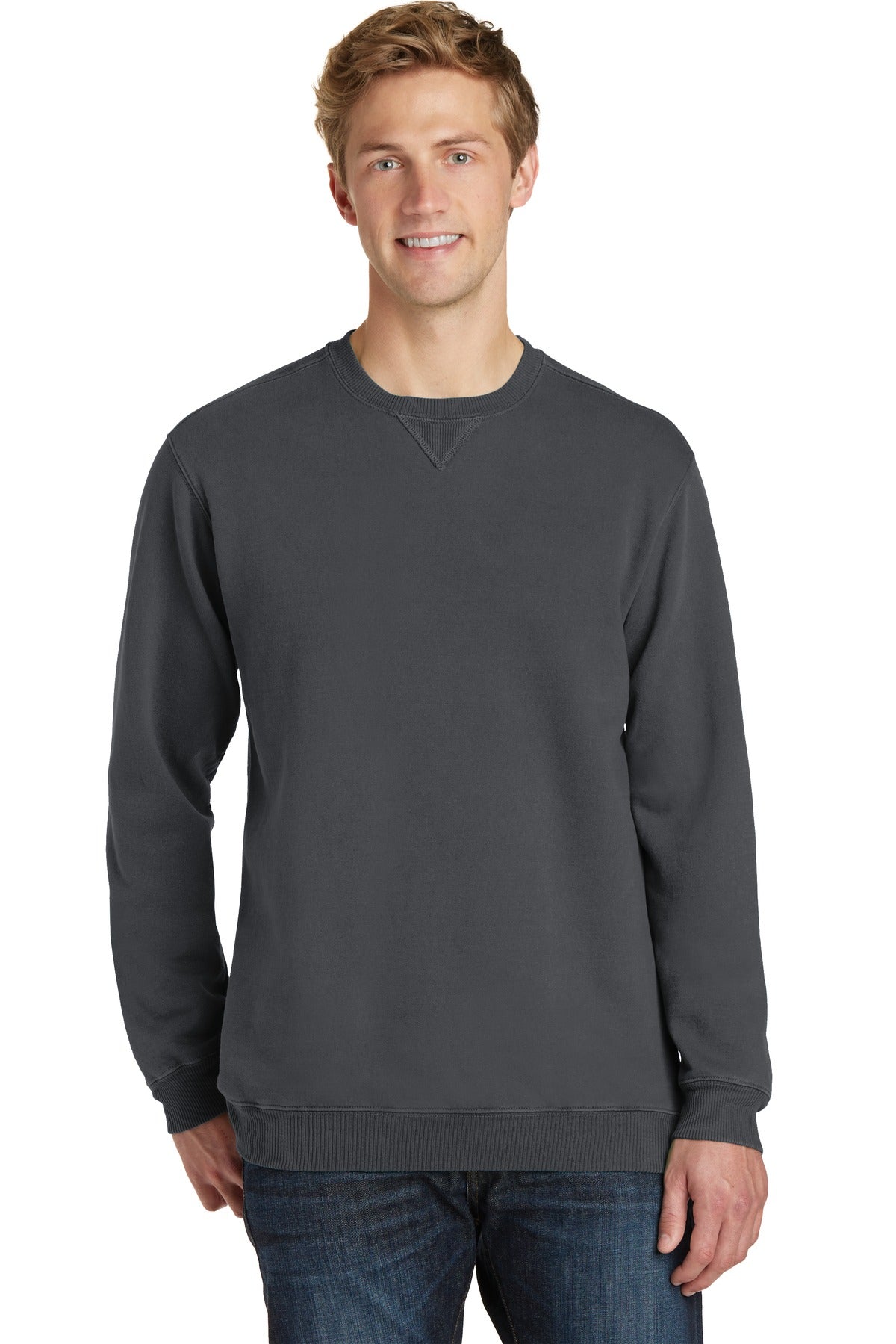 Port & Company® Beach Wash® Garment-Dyed Crewneck Sweatshirt PC098