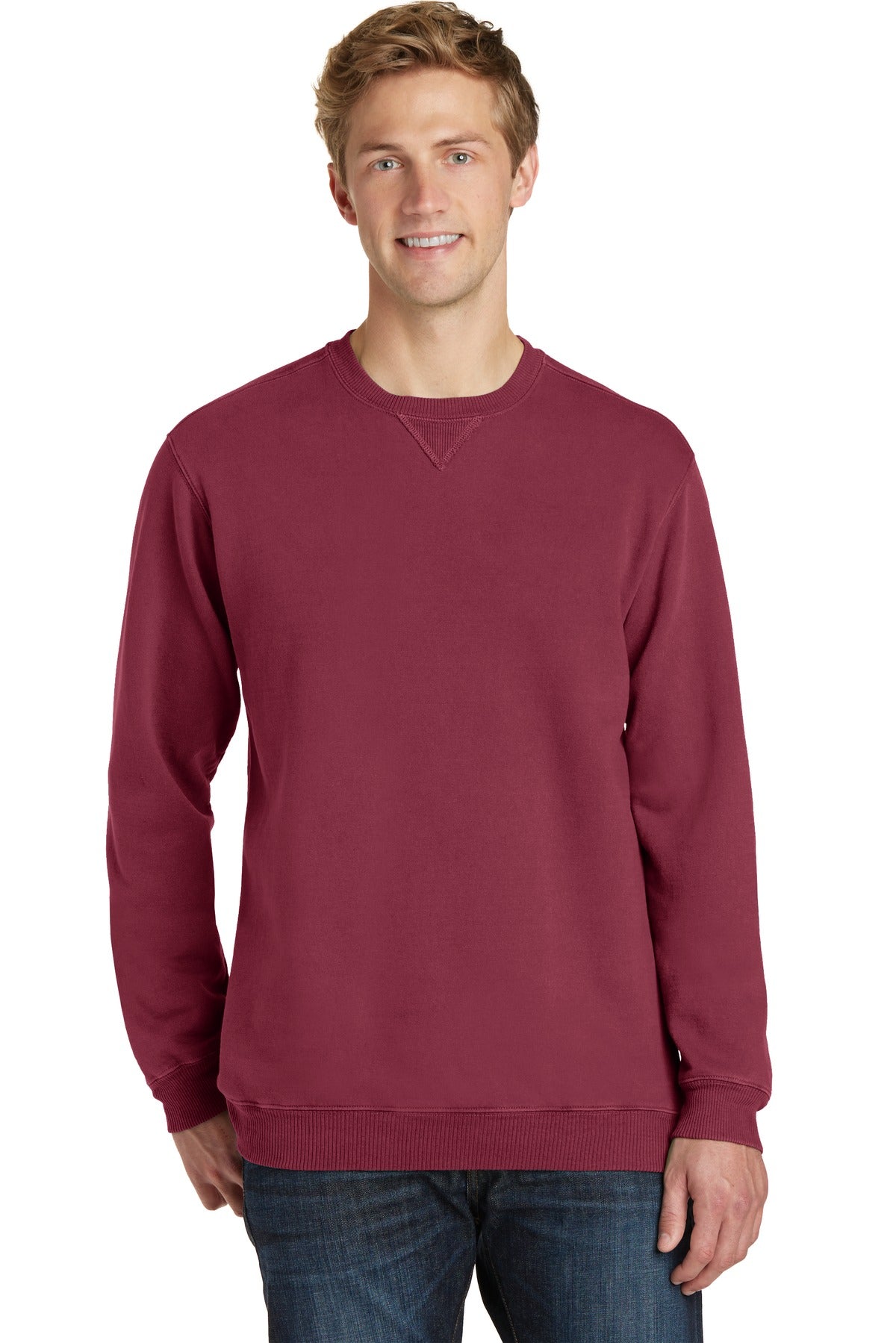 Port & Company® Beach Wash® Garment-Dyed Crewneck Sweatshirt PC098