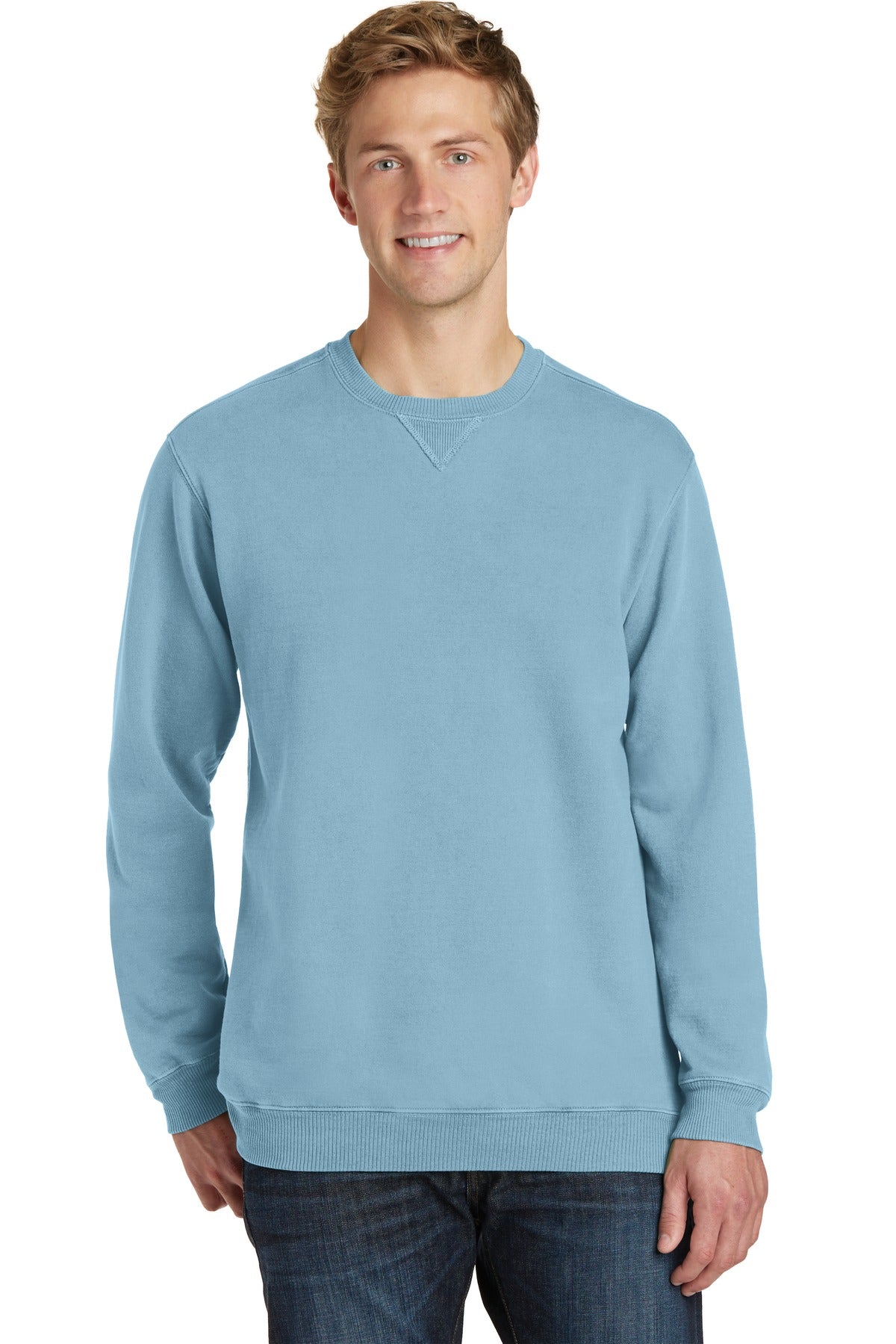 Port & Company® Beach Wash® Garment-Dyed Crewneck Sweatshirt PC098