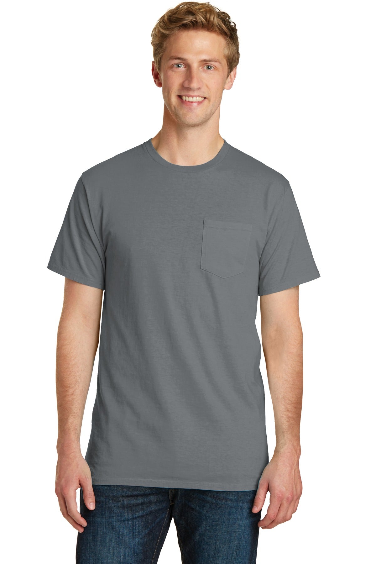 Port & Company® Beach Wash® Garment-Dyed Pocket Tee.  PC099P