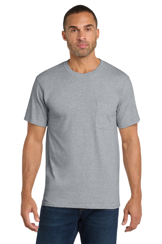 Port & Co™ Core Cotton Pocket Tee. PC54P