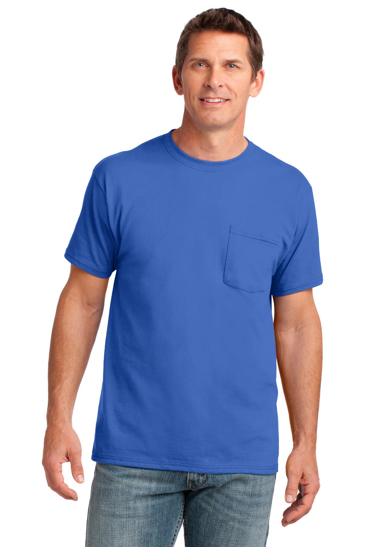 Port & Company® Core Cotton Pocket Tee. PC54P