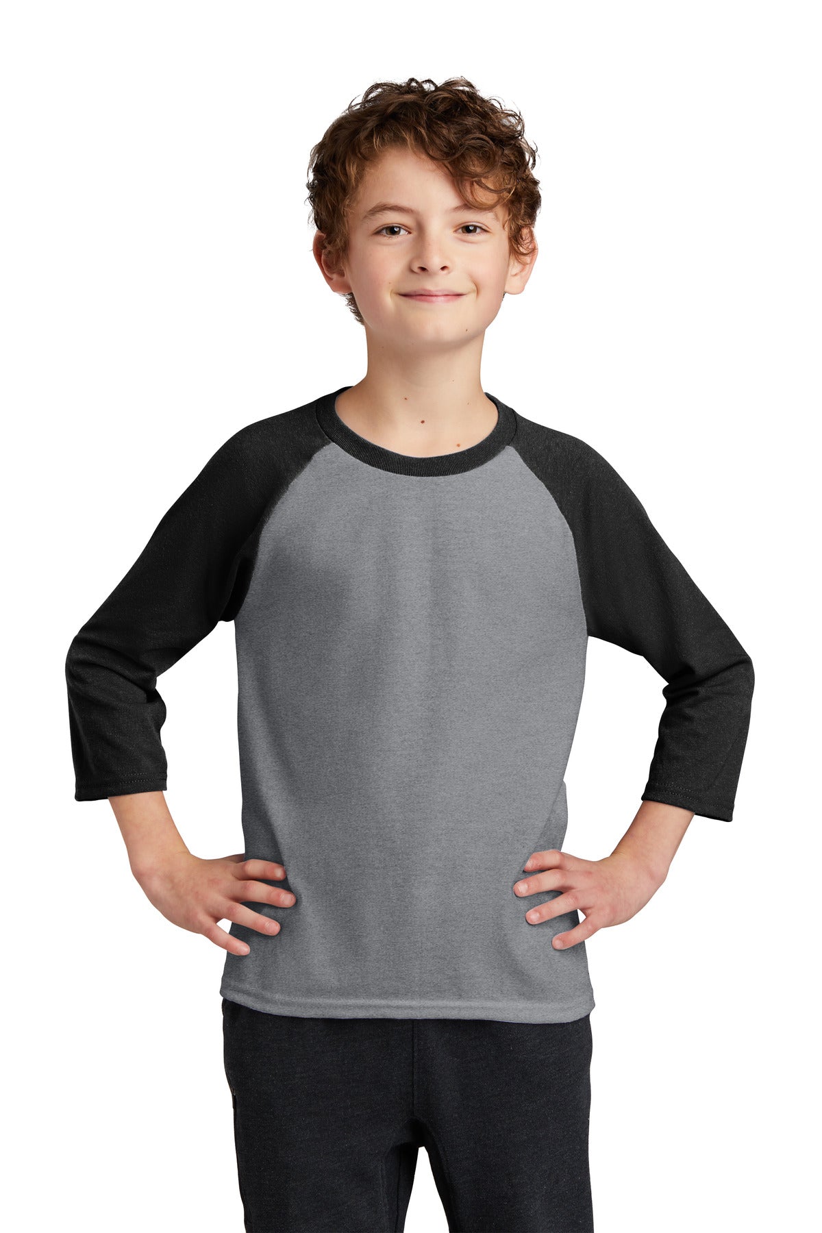 Port & Company® Youth Core Blend 3/4-Sleeve Raglan Tee. PC55YRS