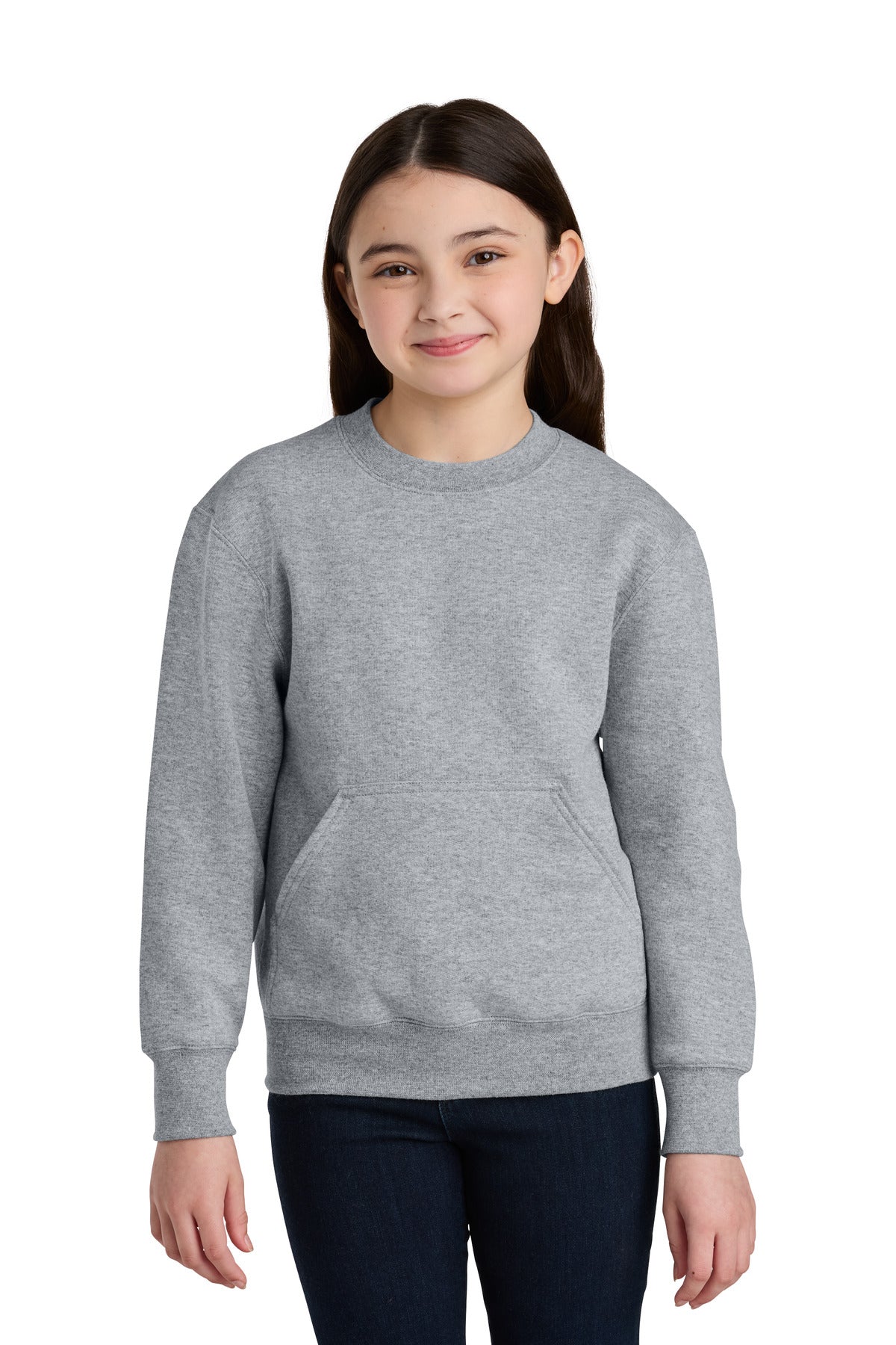 Port & Co™ Youth Core Fleece Crewneck Pocket Sweatshirt PC78YPKT