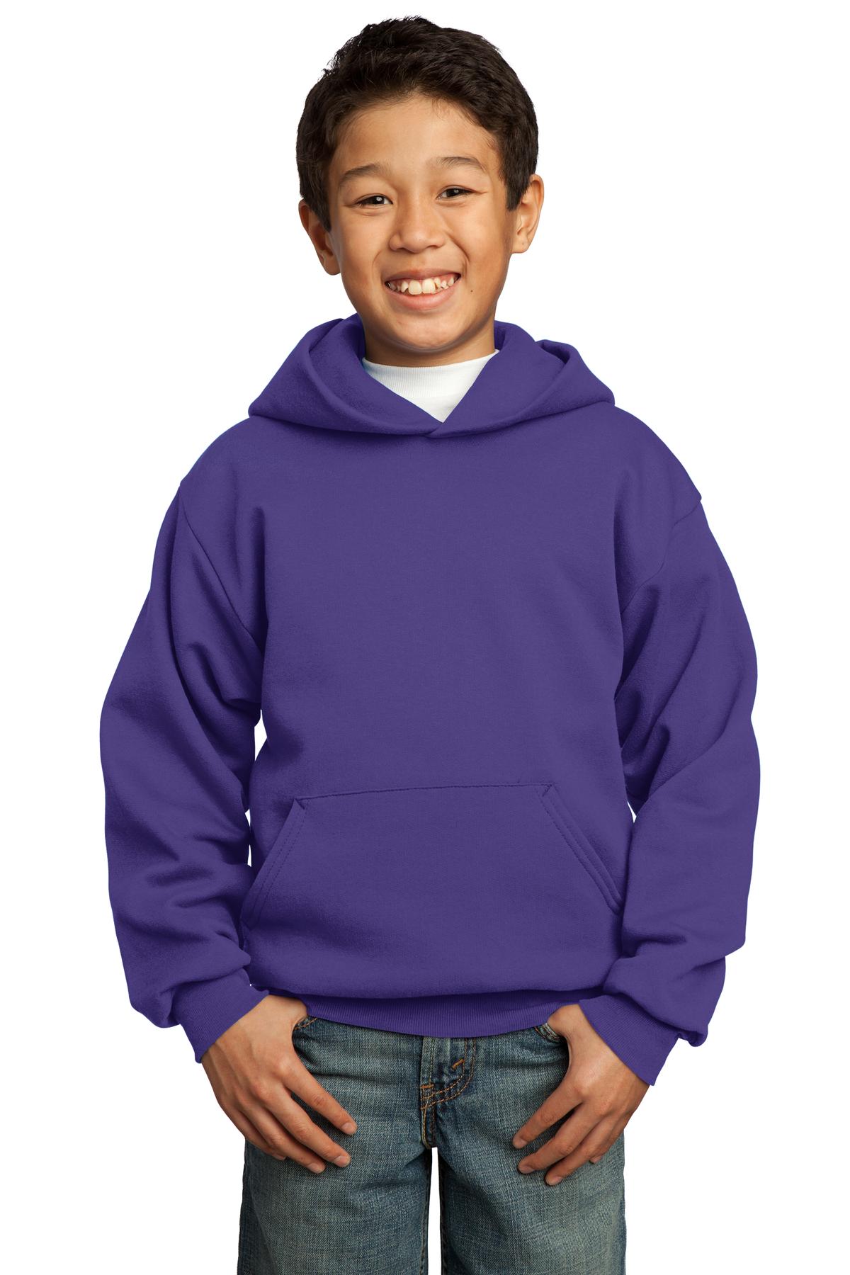 Port & Company® - Youth Core Fleece Pullover Hooded Sweatshirt.  PC90YH