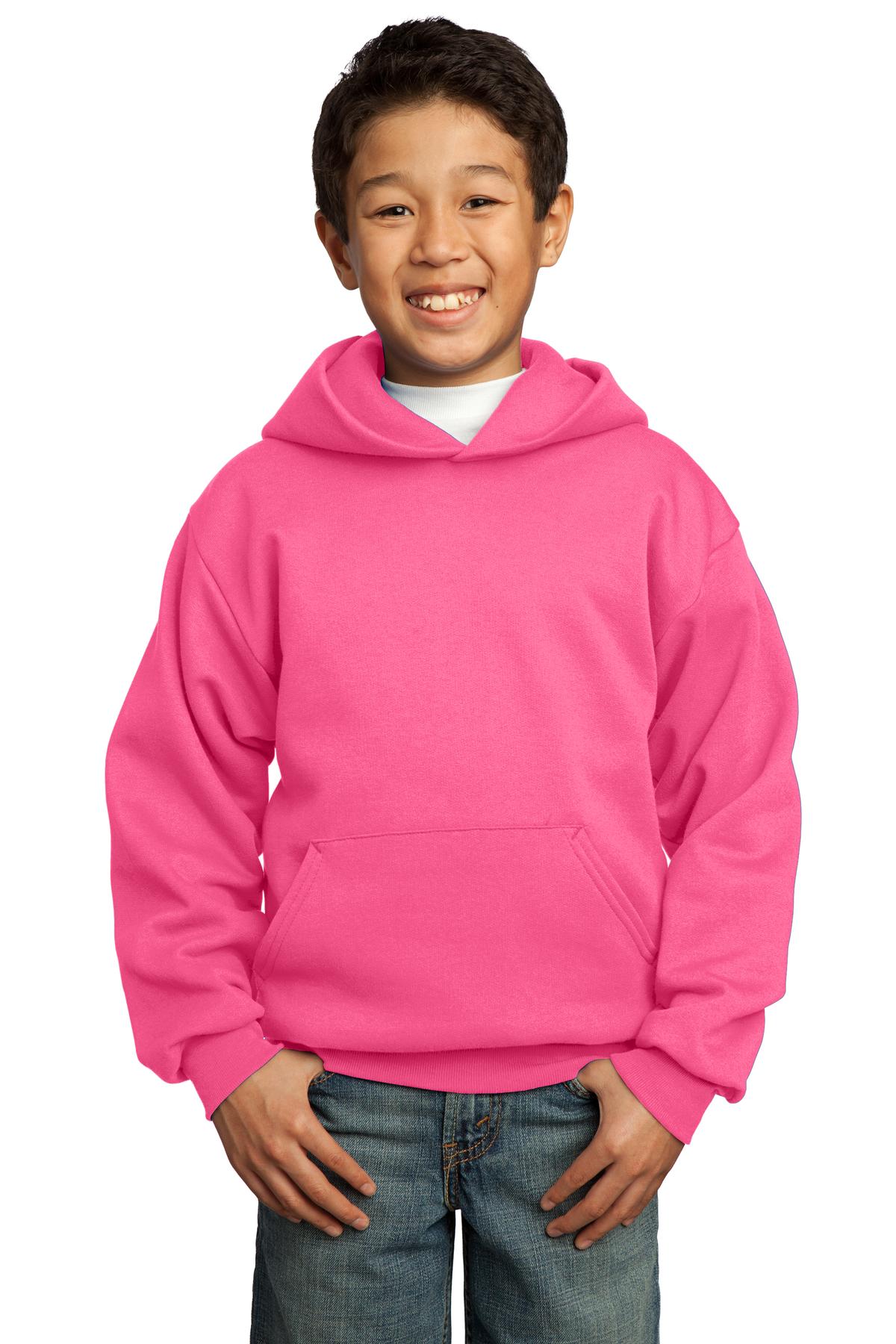 Port & Company® - Youth Core Fleece Pullover Hooded Sweatshirt.  PC90YH