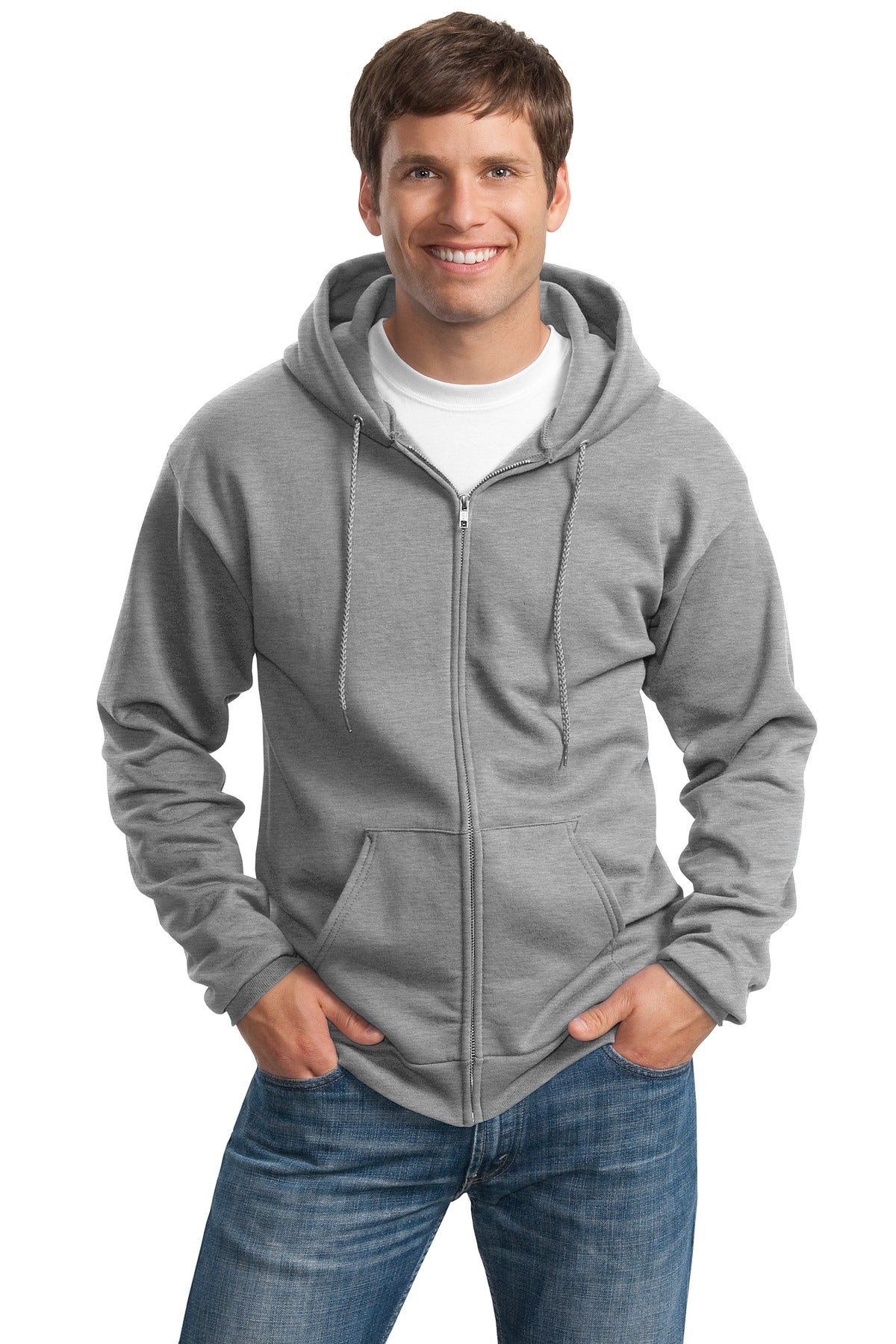 Port & Company® Tall Essential Fleece Full-Zip Hooded Sweatshirt. PC90ZHT