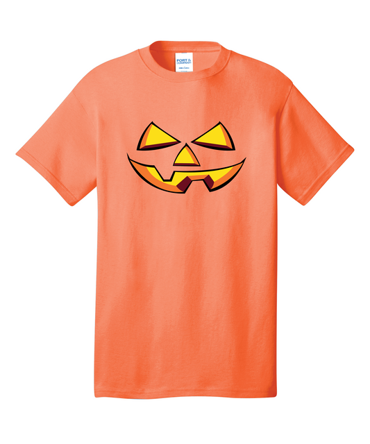 Pumpkin Face Short Sleeve Halloween T-Shirt: Embrace the Spooky Spirit