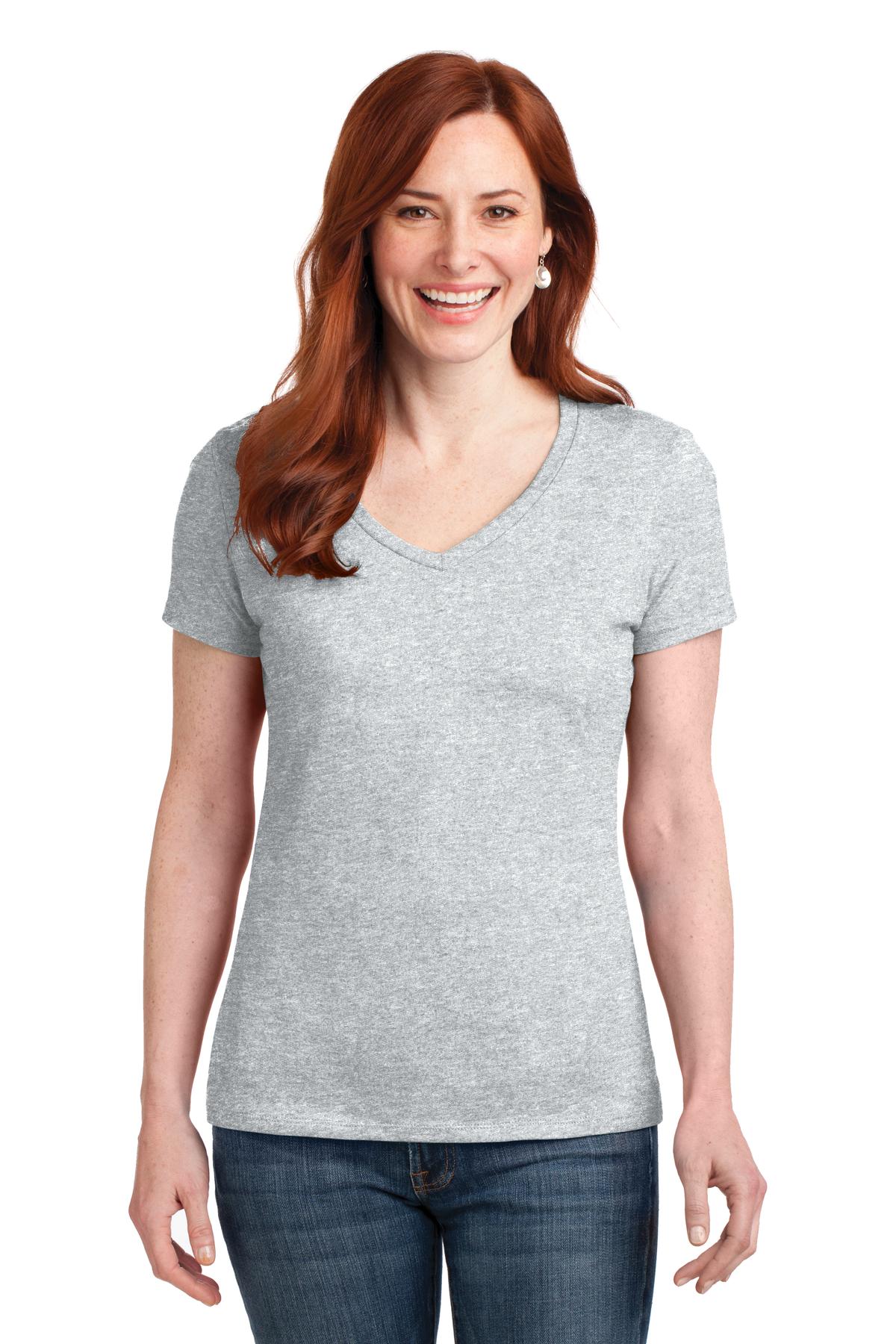 Hanes® Women's Perfect-T Cotton V-Neck T-Shirt. S04V