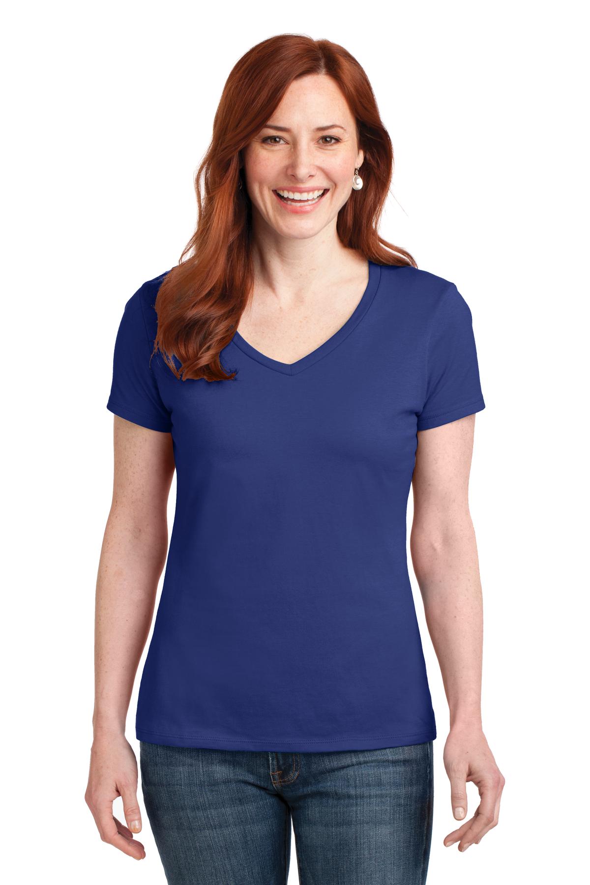 Hanes® Women's Perfect-T Cotton V-Neck T-Shirt. S04V