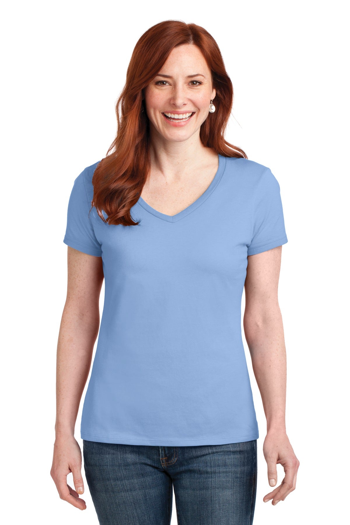 Hanes® Women's Perfect-T Cotton V-Neck T-Shirt. S04V