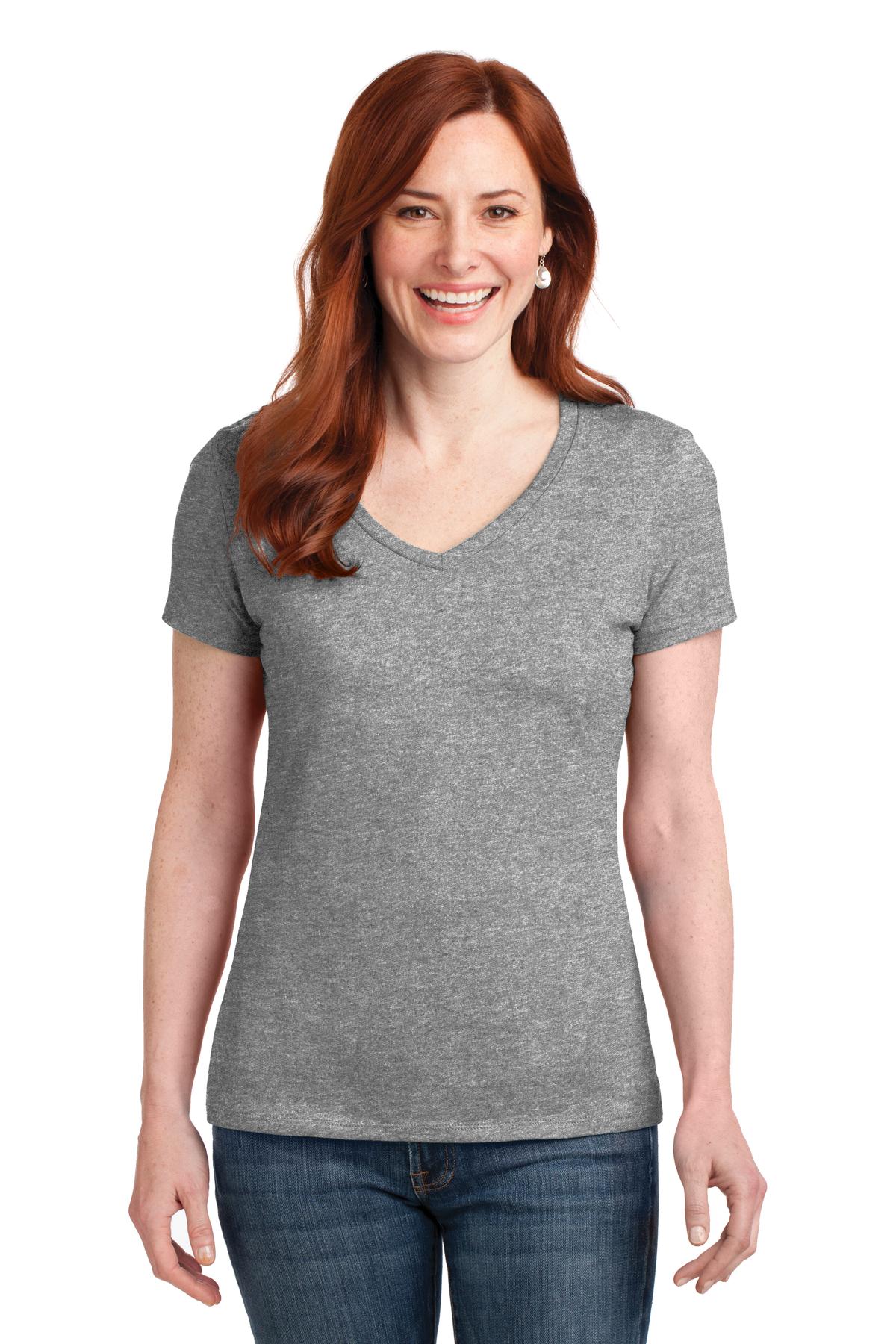 Hanes® Women's Perfect-T Cotton V-Neck T-Shirt. S04V