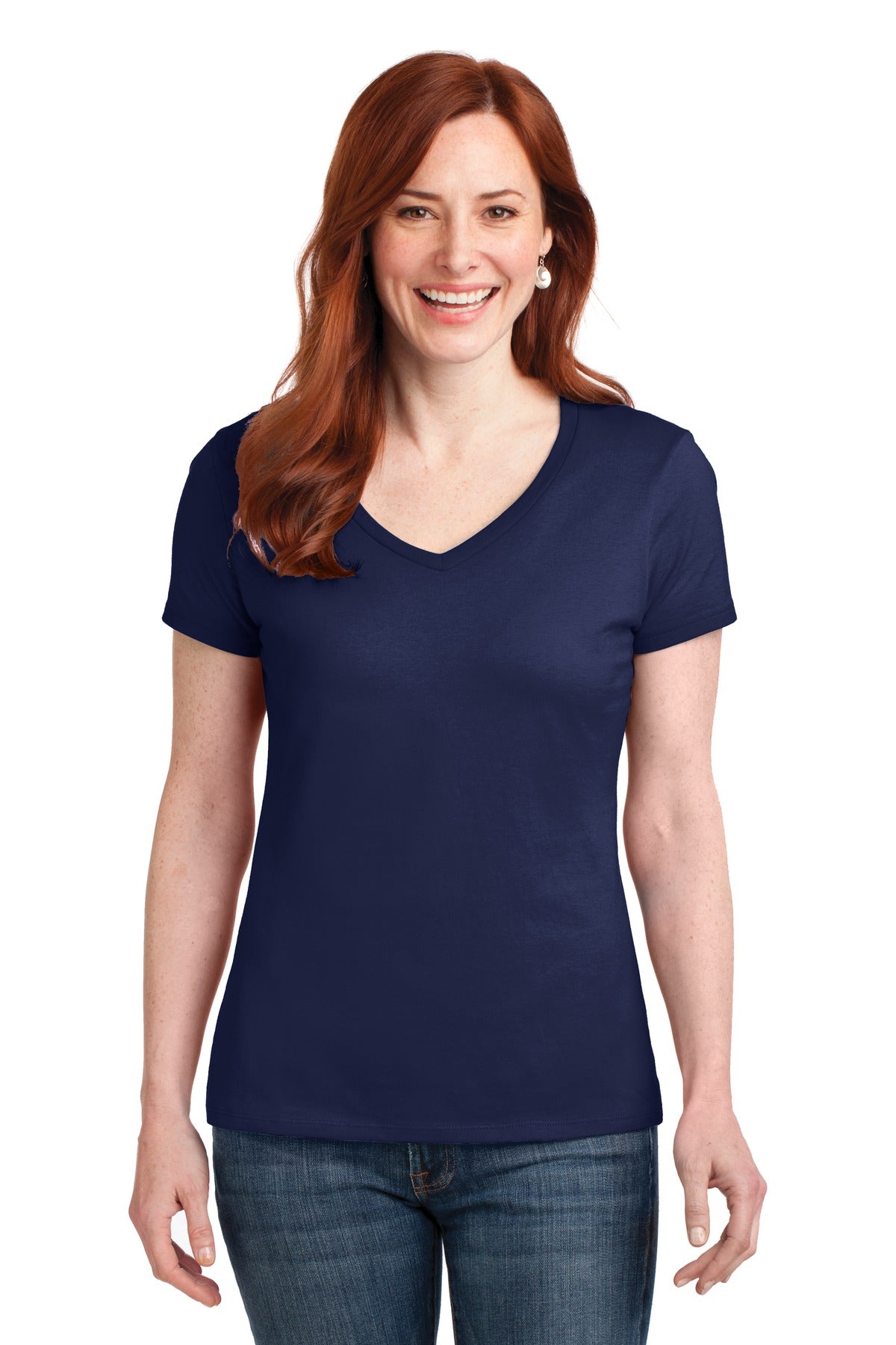 Hanes® Women's Perfect-T Cotton V-Neck T-Shirt. S04V