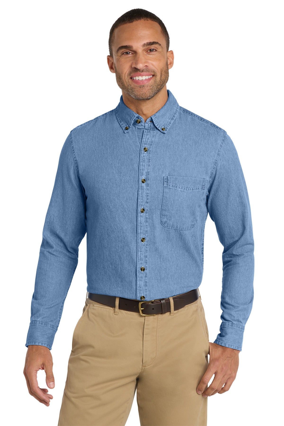 Port & Co™ Long Sleeve Value Denim Shirt. SP10