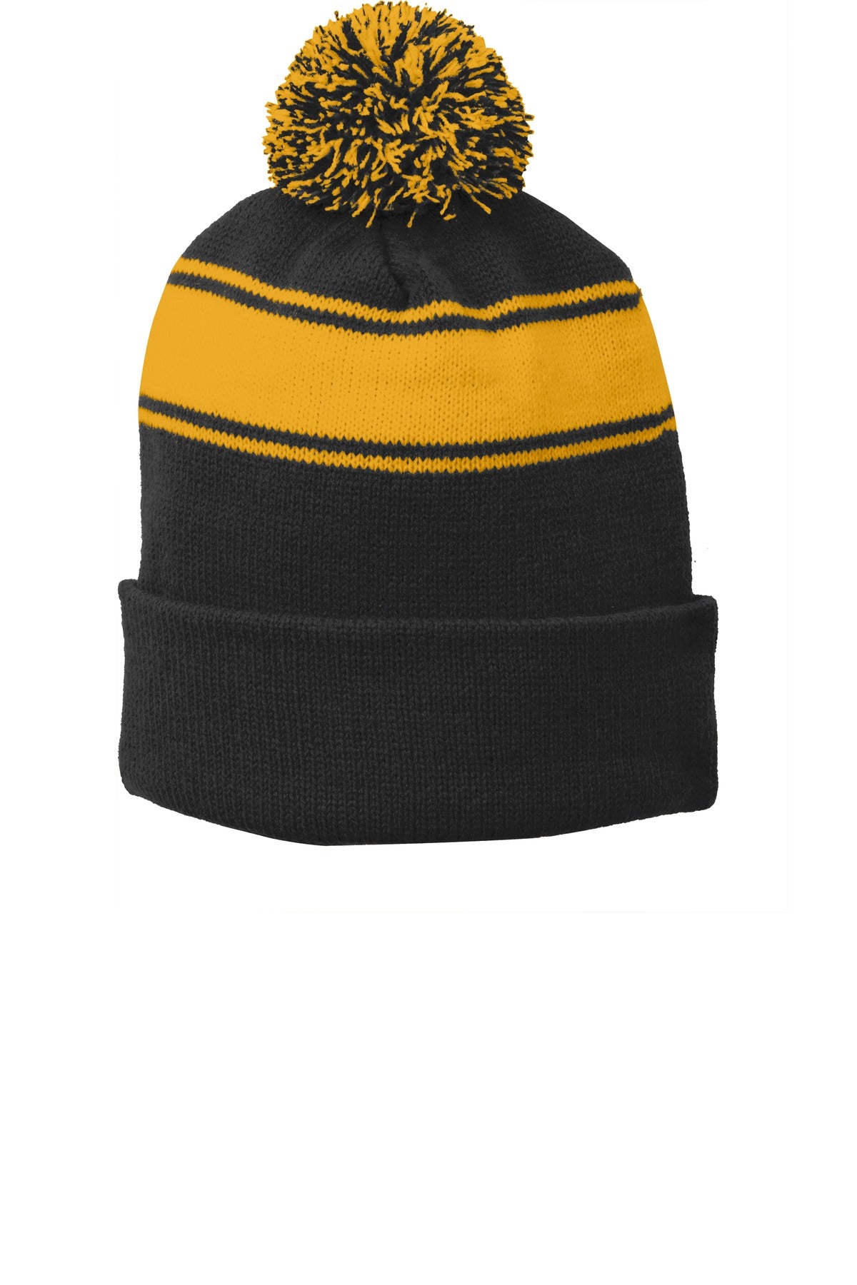 Sport-Tek® Stripe Pom Pom Beanie.  STC28