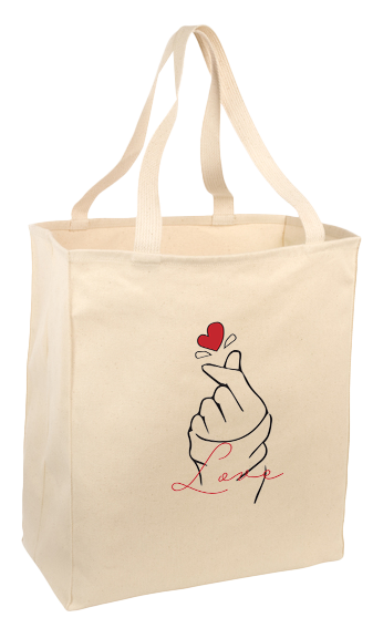 Over the Shoulder Heart Tote Bag with 22" Long Handle