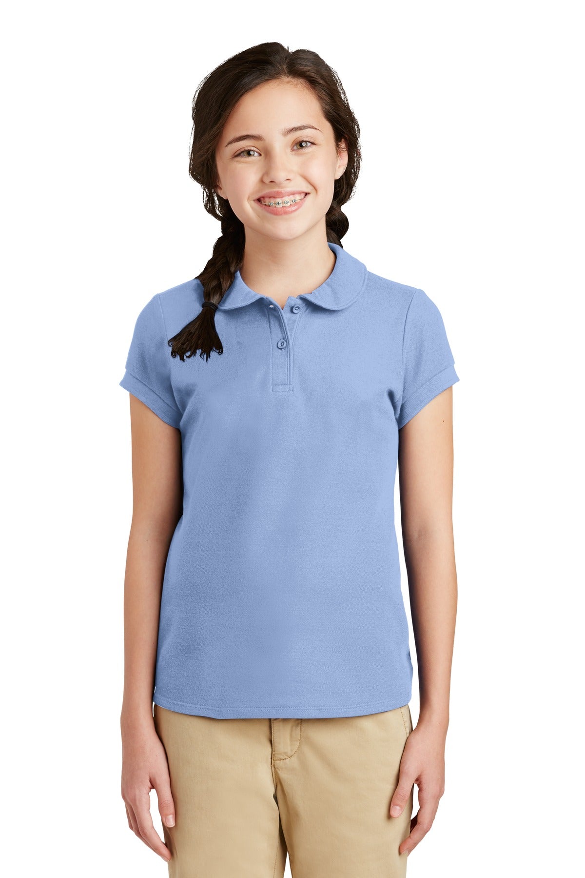 Port Authority® Girls Silk Touch™ Peter Pan Collar Polo. YG503