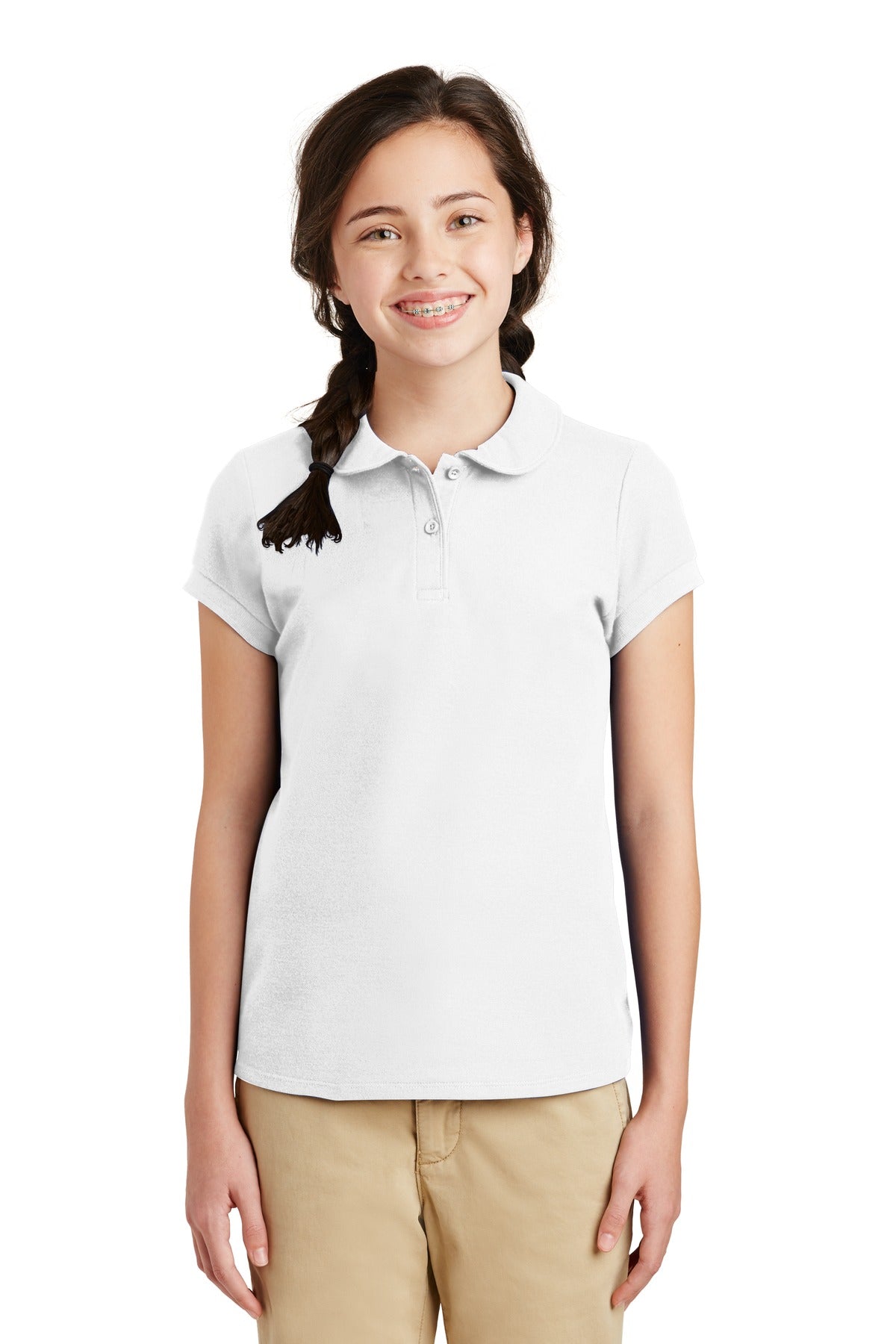 Port Authority® Girls Silk Touch™ Peter Pan Collar Polo. YG503