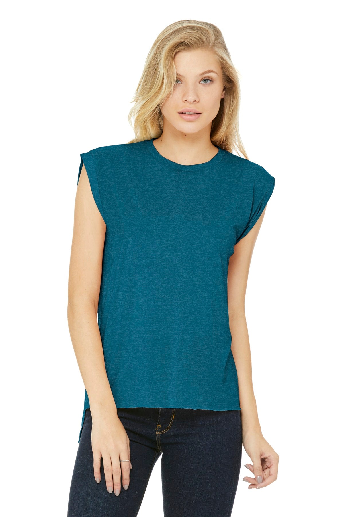 BELLA+CANVAS ® Women's Flowy Muscle Tee With Rolled Cuffs. BC8804