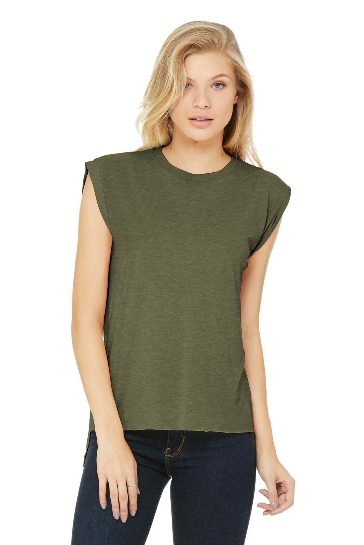 BELLA+CANVAS ® Women's Flowy Muscle Tee With Rolled Cuffs. BC8804