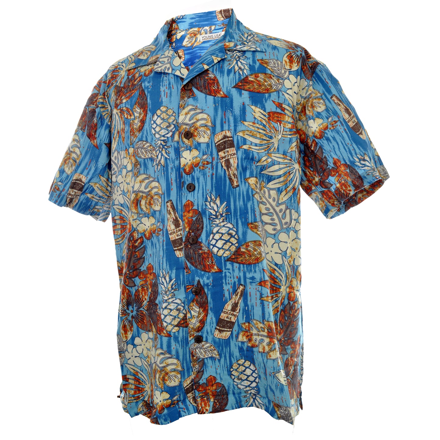 Men's Hawaiian Shirt, Pineapple Beer Bottle