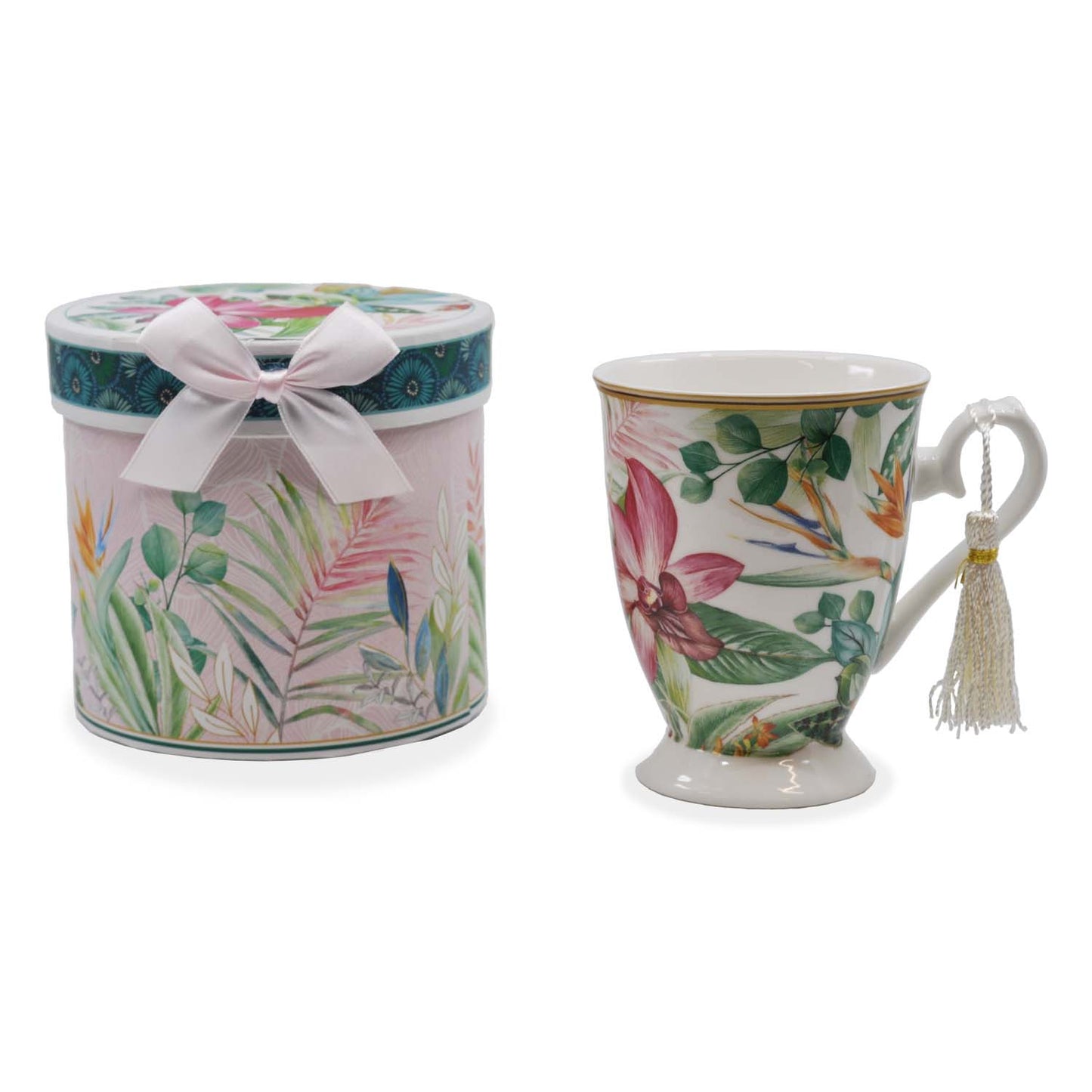 Tall Vintage styled Tea Mugs w/ Gift Box