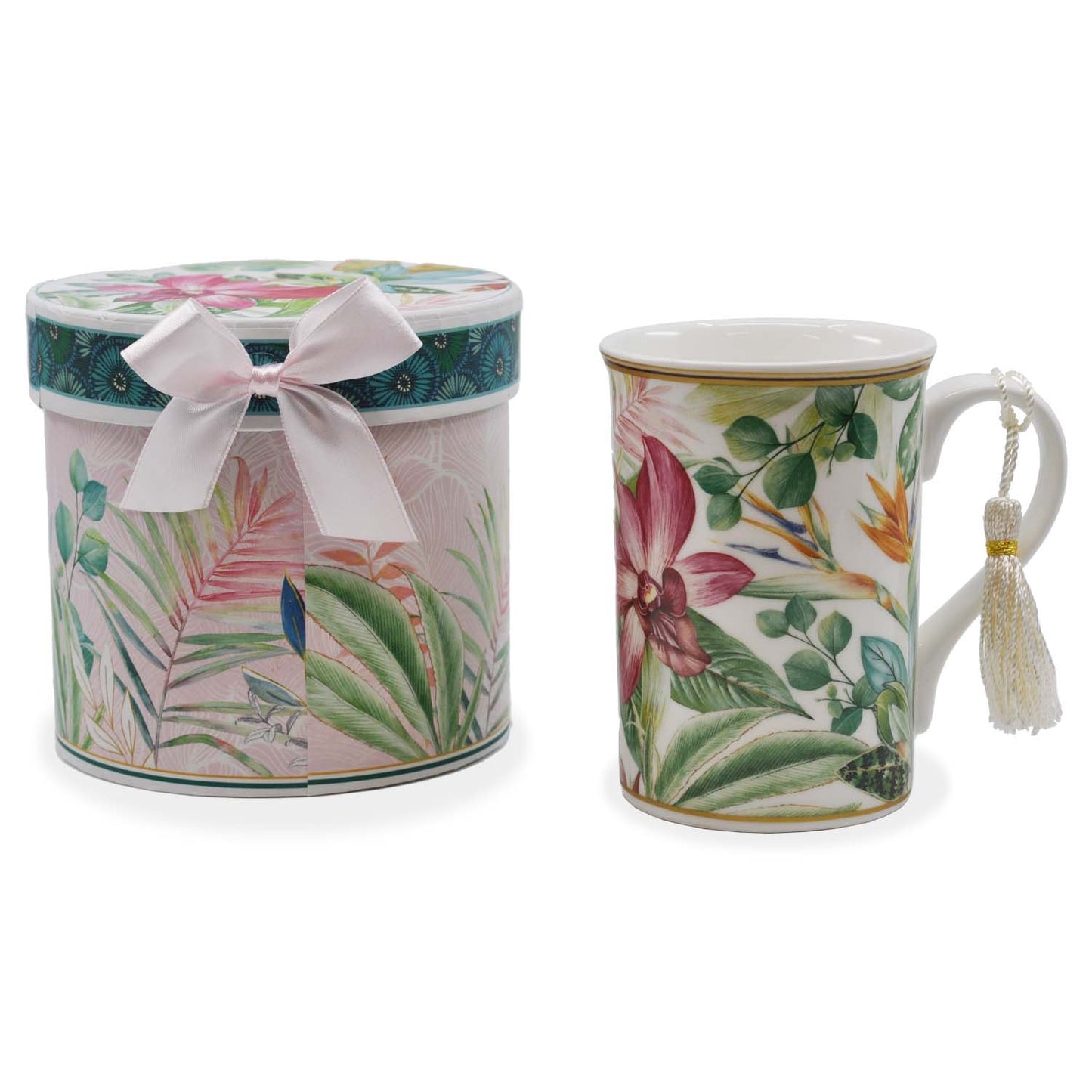 Straight Vintage Style Tea Mug W/Gift Box