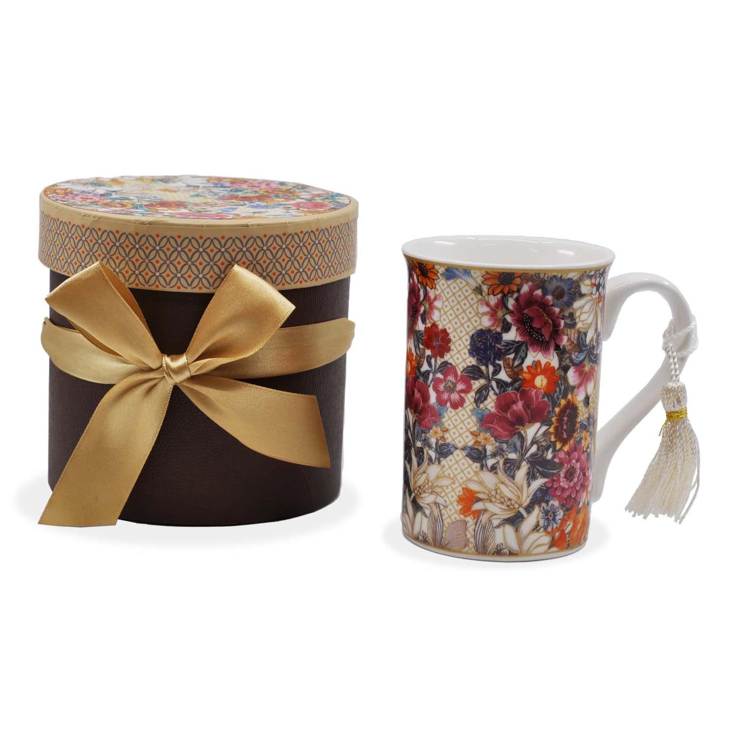 Straight Vintage Style Tea Mug W/Gift Box