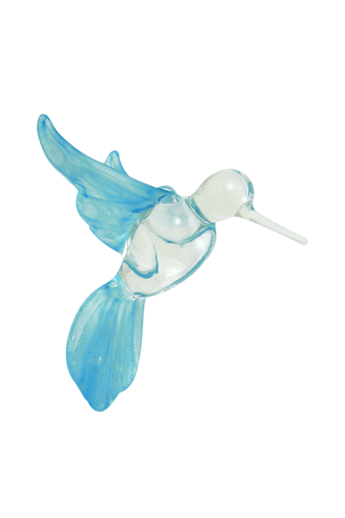 Crystal Castle Frosted Glass Hummingbird ornament in Blue.
