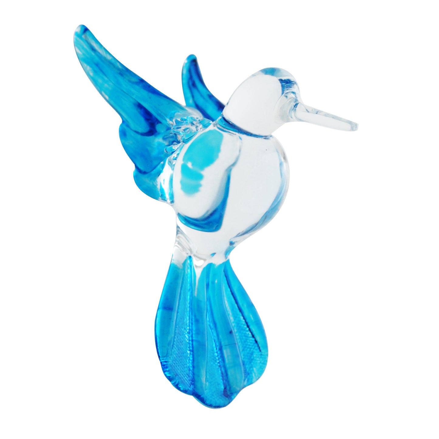 Crystal Castle Solid Colored Hummingbirds in with turquoise wings and tail.