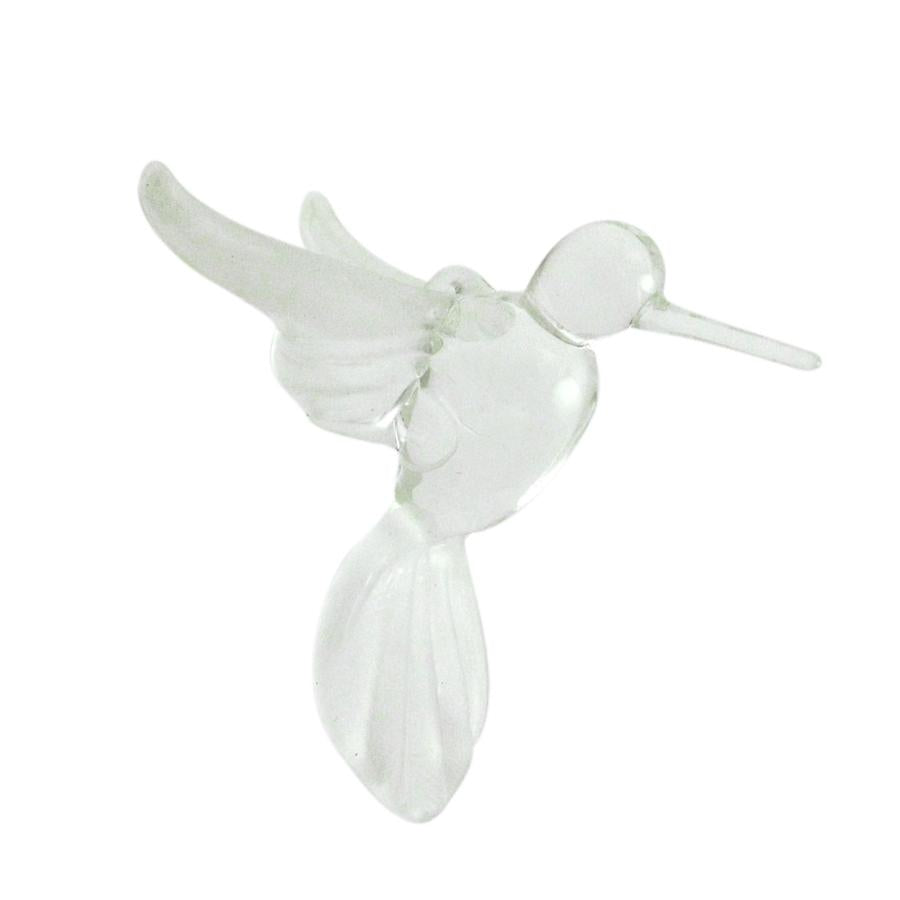 Crystal Castle Frosted Glass Hummingbird ornament in Clear.