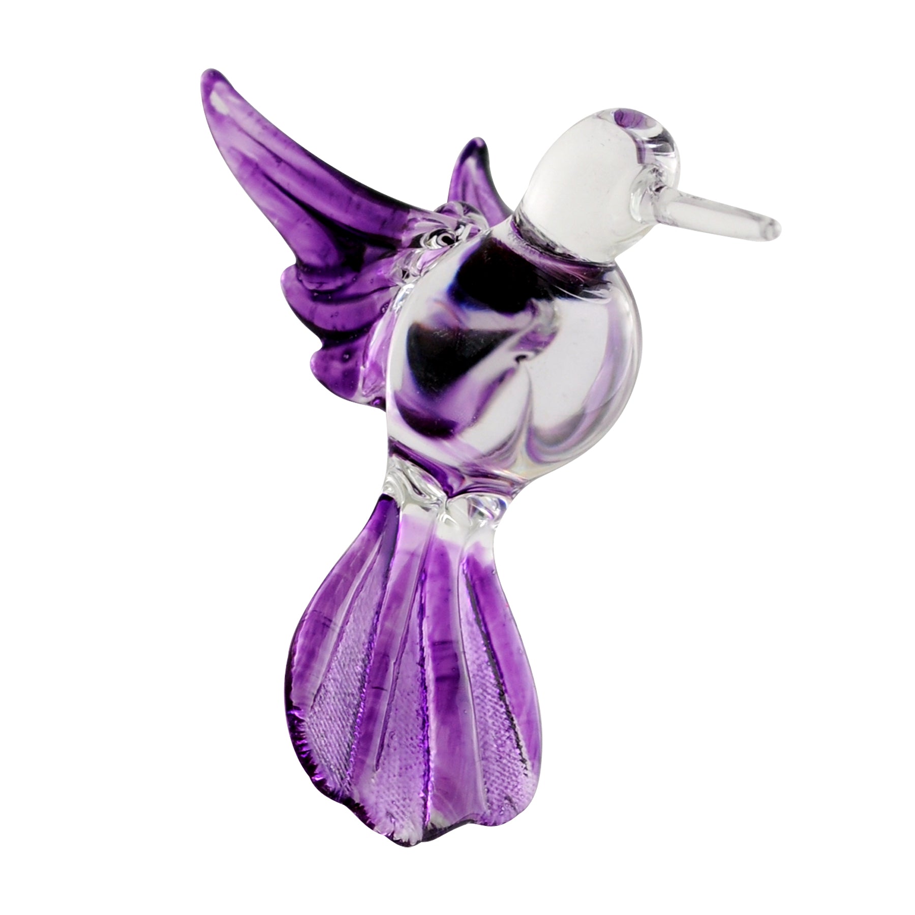 Crystal Castle Solid Colored Hummingbirds in with purple wings and tail.