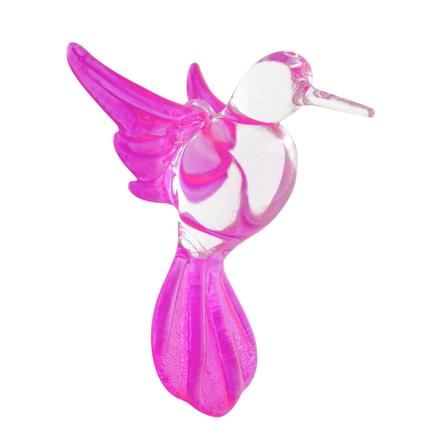 Crystal Castle Solid Colored Hummingbirds in with pink wings and tail.